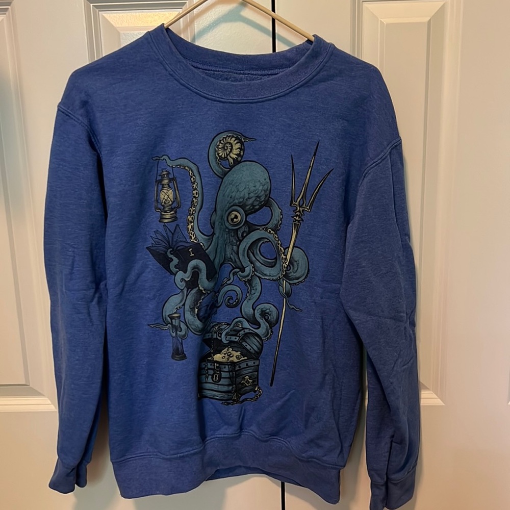 Blue Octopus Crewneck
